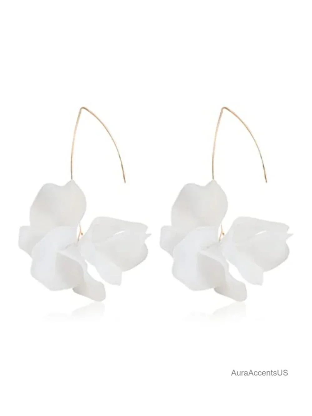 Handmade Bohemian Resin Flower Petal Dangle Earrings Long Acrylic Rose Tiered
